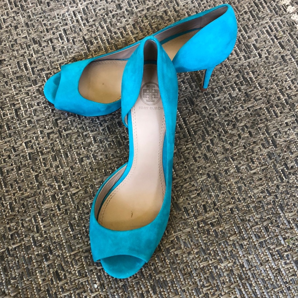 Tory Burch Peep open Toe Pumps Heels sz 8.5